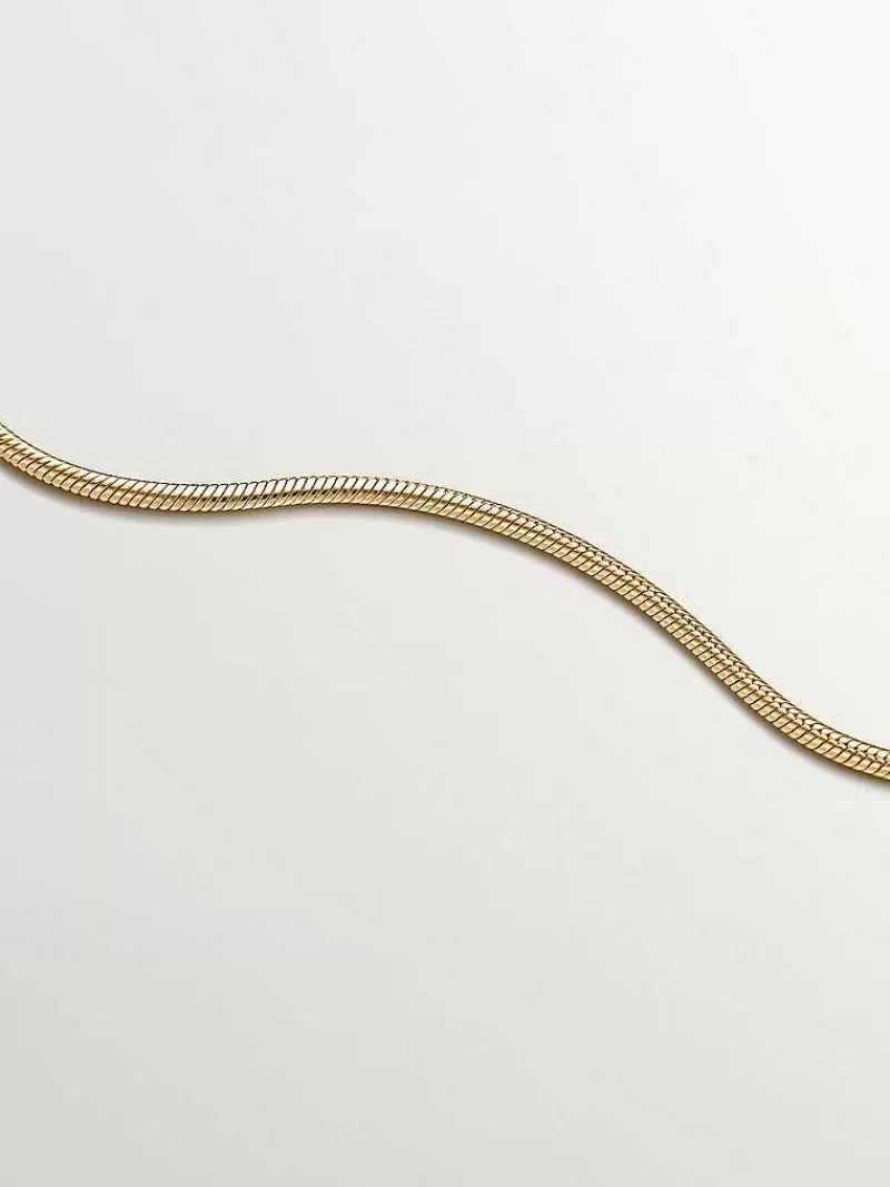 Aristocrazy Joyas Personalizadas-Cadena Cola De Raton De Plata 925 Banada En Oro Amarillo De 18K