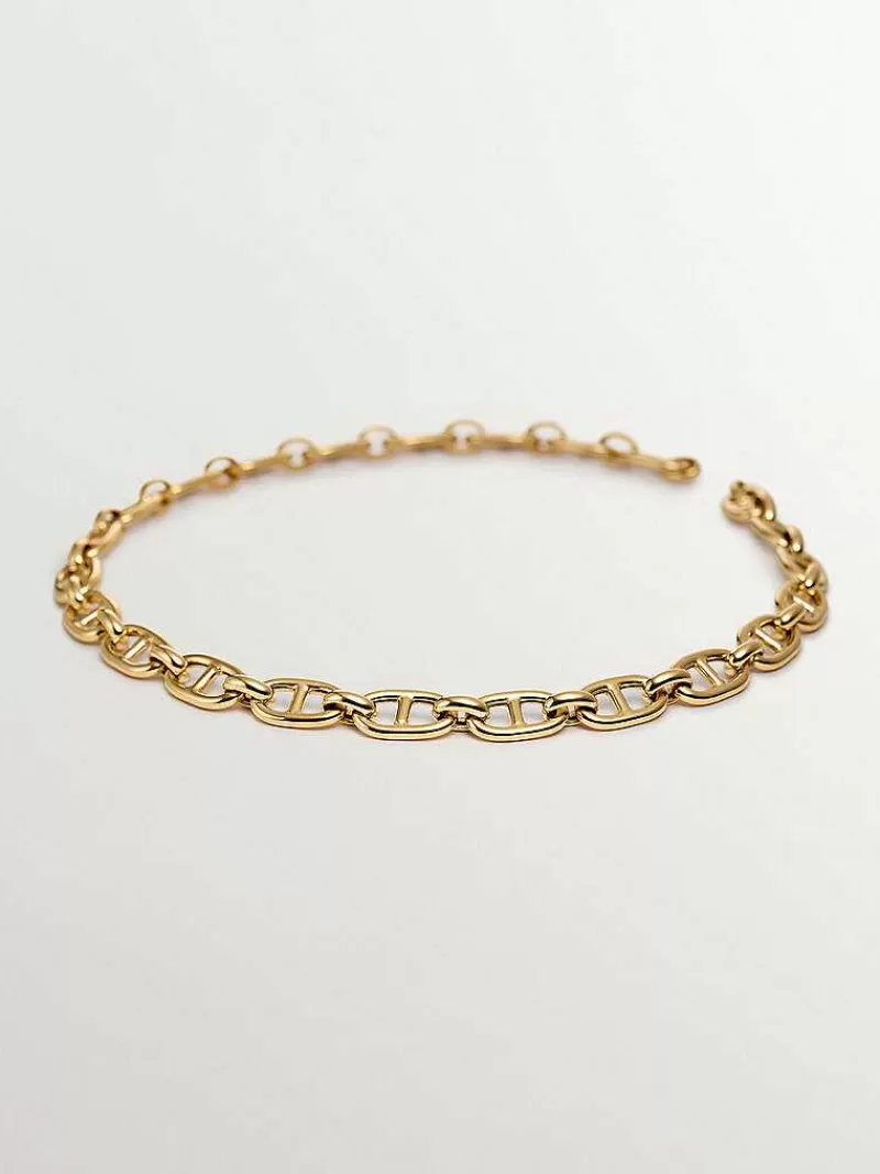 Aristocrazy Cadenas-Cadena De Eslabones Calabrote De Plata 925 Banada En Oro Amarillo De 18K