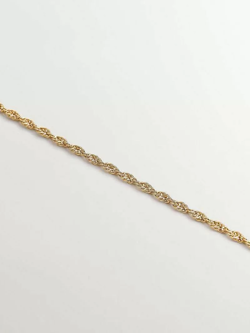 Aristocrazy Cadenas-Cadena De Eslabones Rope De Plata 925 Banada En Oro Amarillo De 18K