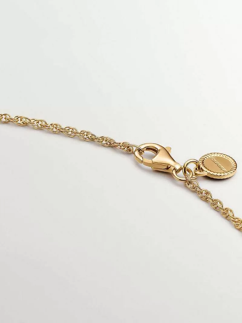 Aristocrazy Cadenas-Cadena De Eslabones Rope De Plata 925 Banada En Oro Amarillo De 18K