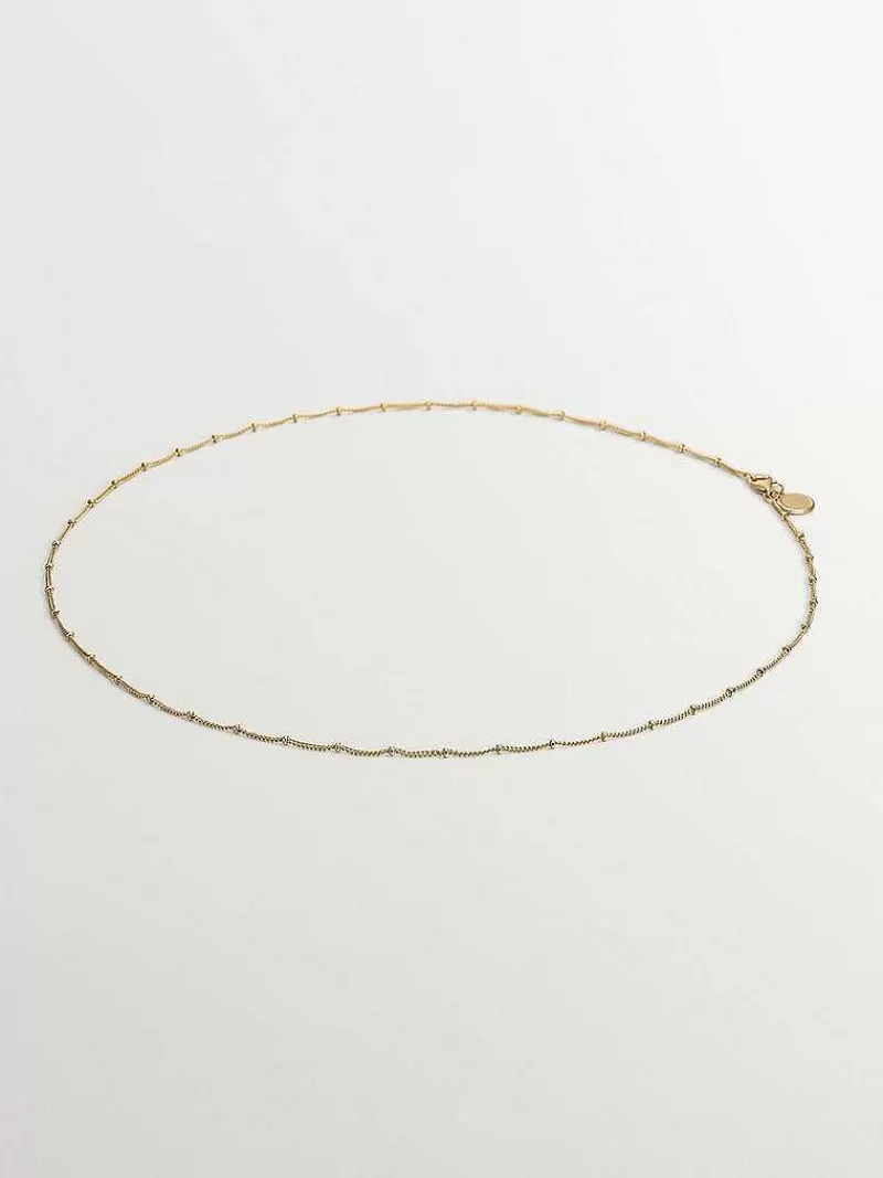 Aristocrazy Joyas Personalizadas-Cadena De Plata 925 Banada En Oro Amarillo De 18K Con Bolitas