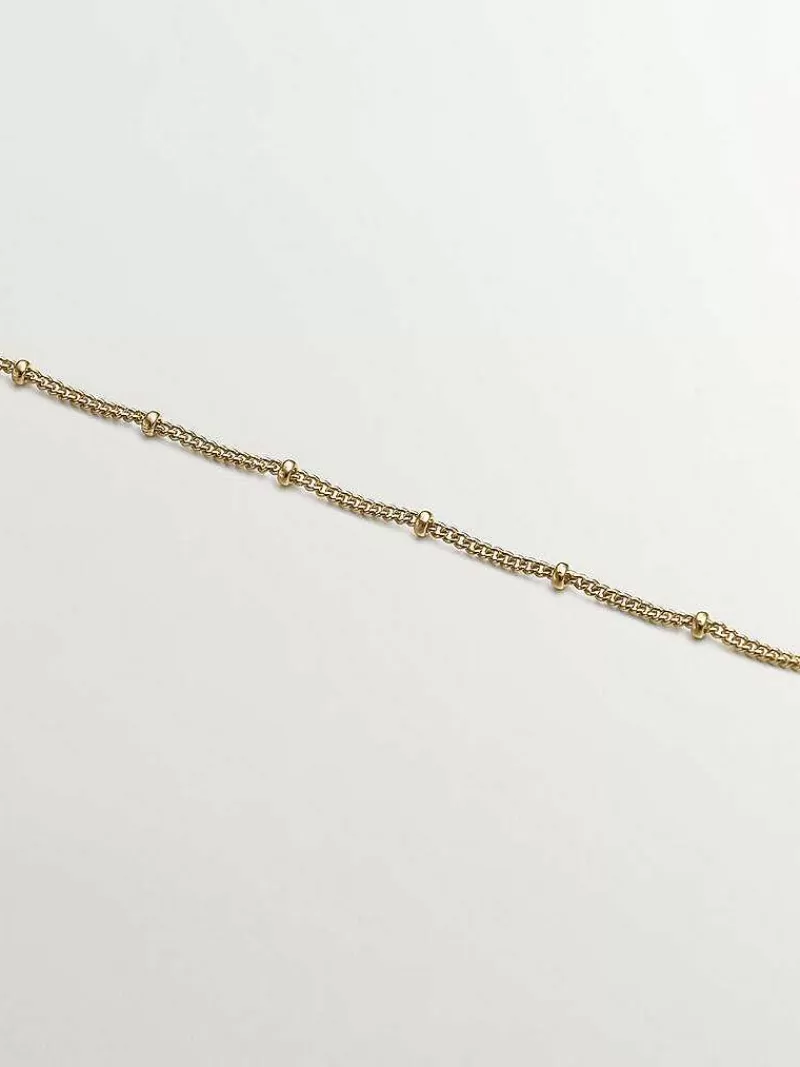 Aristocrazy Joyas Personalizadas-Cadena De Plata 925 Banada En Oro Amarillo De 18K Con Bolitas