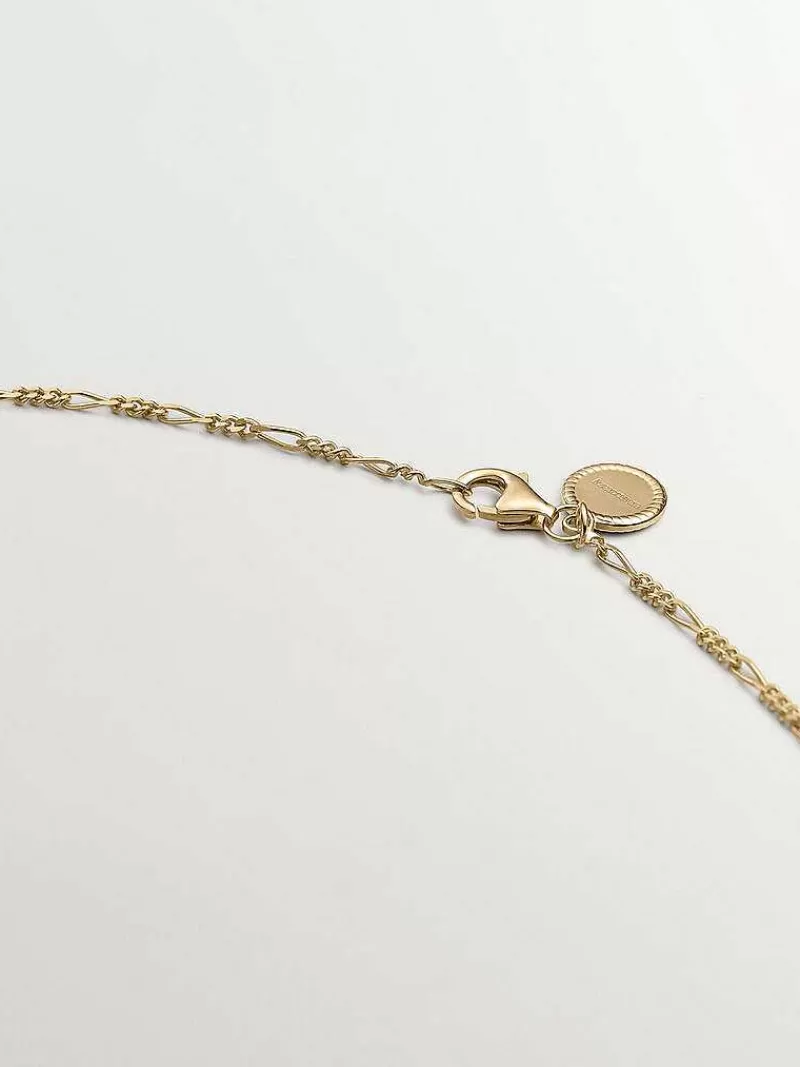 Aristocrazy Joyas Personalizadas-Cadena De Plata 925 Banada En Oro Amarillo De 18K Con Eslabones Figaro