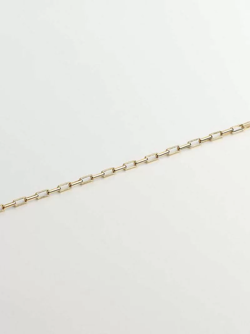 Aristocrazy Cadenas-Cadena De Plata 925 Banada En Oro Amarillo De 18K Con Eslabones Rectangulares