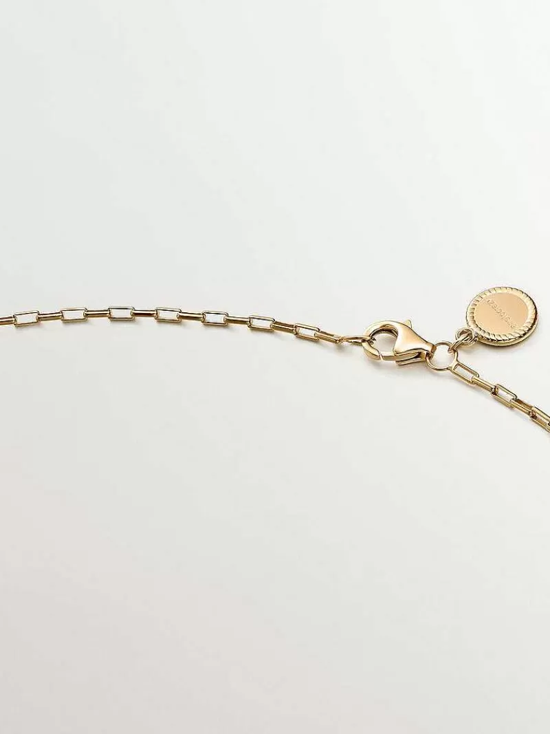 Aristocrazy Cadenas-Cadena De Plata 925 Banada En Oro Amarillo De 18K Con Eslabones Rectangulares