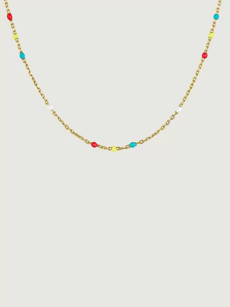 Aristocrazy Cadenas-Cadena De Plata 925 Banada En Oro Amarillo De 18K Con Esmalte Multicolor
