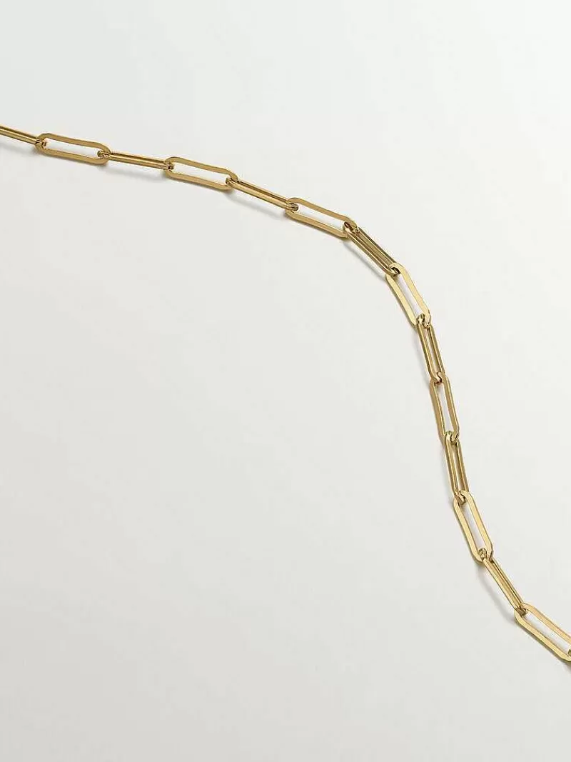 Aristocrazy Collares De Plata-Cadena De Plata 925 Banada En Oro Amarillo De 18K Con Jaspe Verde
