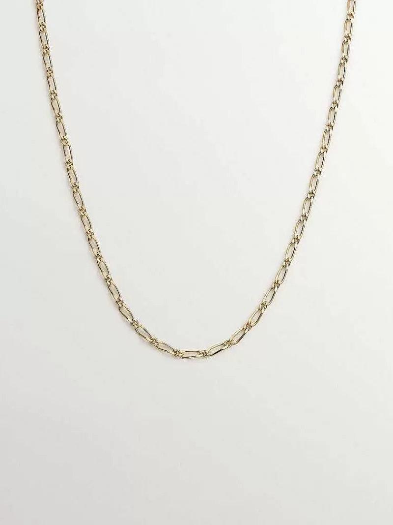 Aristocrazy Cadenas-Cadena Fina De Eslabones Combinados De Oro Amarillo De 9K