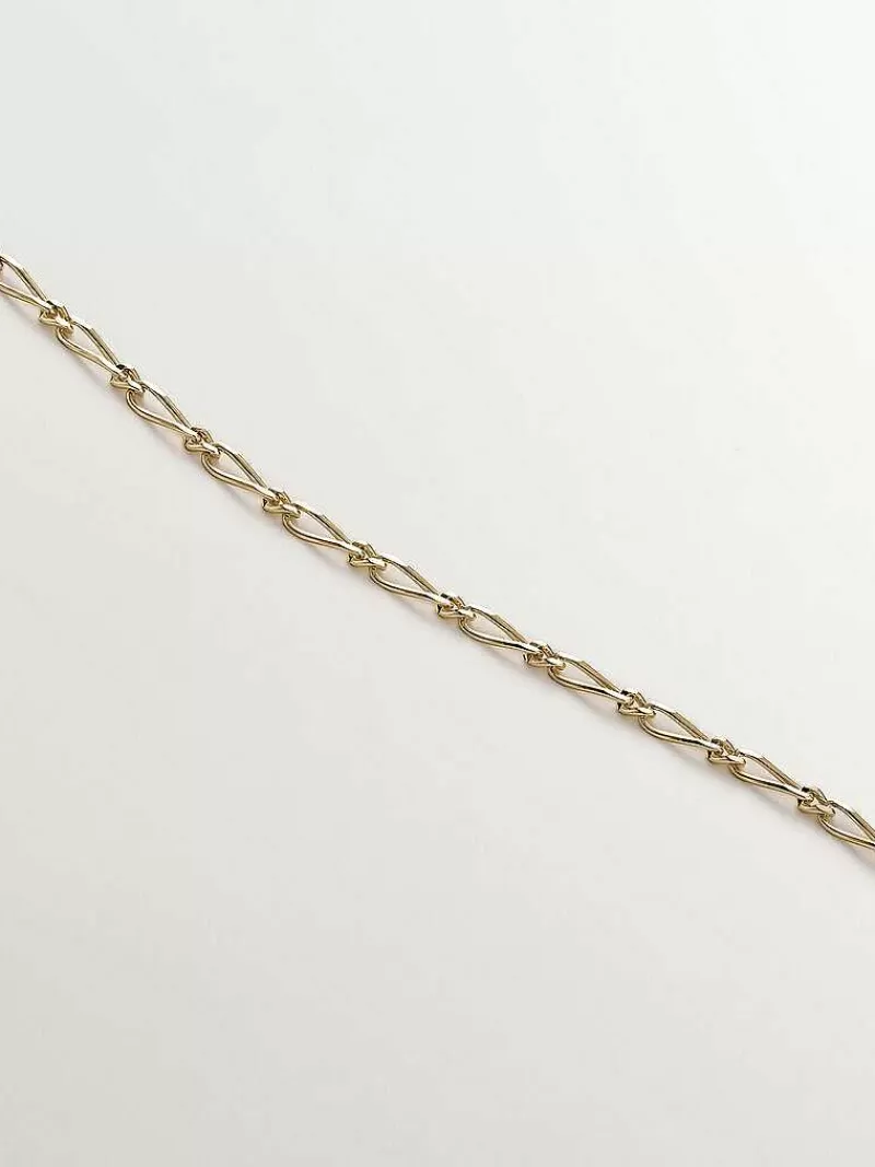 Aristocrazy Cadenas-Cadena Fina De Eslabones Combinados De Oro Amarillo De 9K