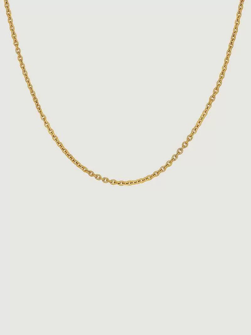 Aristocrazy Cadenas-Cadena Sencilla Ajustable De Plata 925 Banada En Oro Amarillo De 18 K
