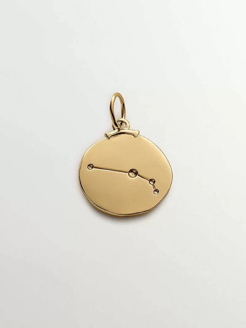 Aristocrazy Charms De Horóscopo-Charm Aries De Plata 925 Banada En Oro Amarillo De 18K