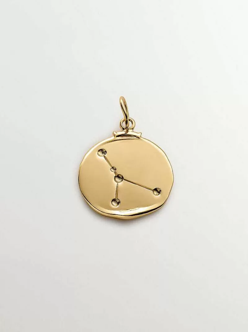 Aristocrazy Conectores-Charm Cancer De Plata 925 Banada En Oro Amarillo De 18K