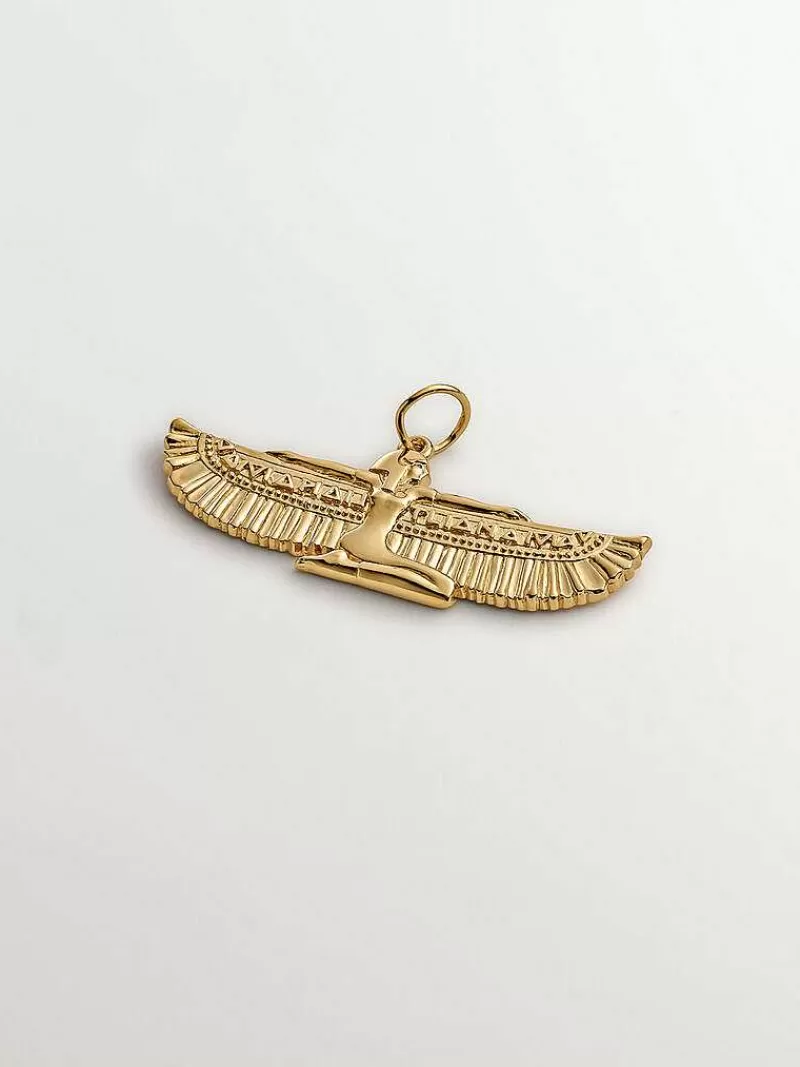 Aristocrazy Charms De Plata-Charm De Plata 925 Banada En Oro Amarillo De 18K Con Diosa Alada