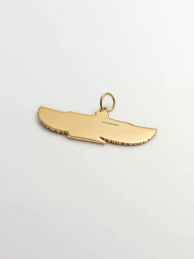 Aristocrazy Charms De Plata-Charm De Plata 925 Banada En Oro Amarillo De 18K Con Diosa Alada