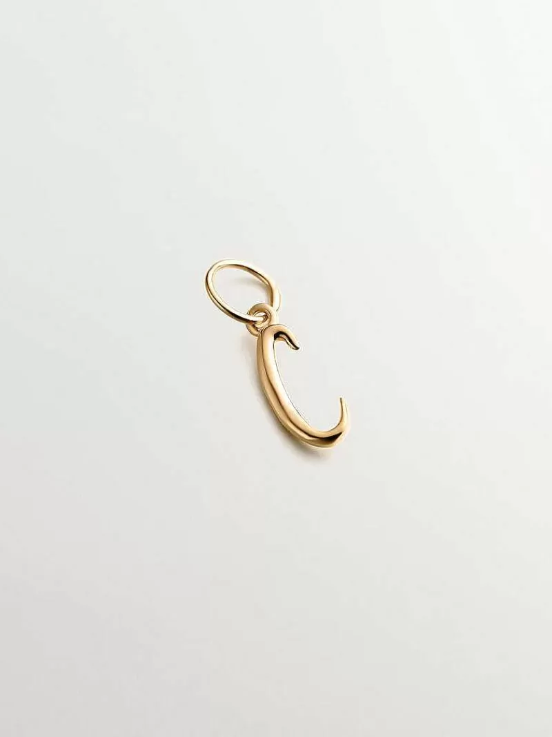 Aristocrazy Conectores-Charm De Plata 925 Banada En Oro Amarillo De 18K Con Inicial C