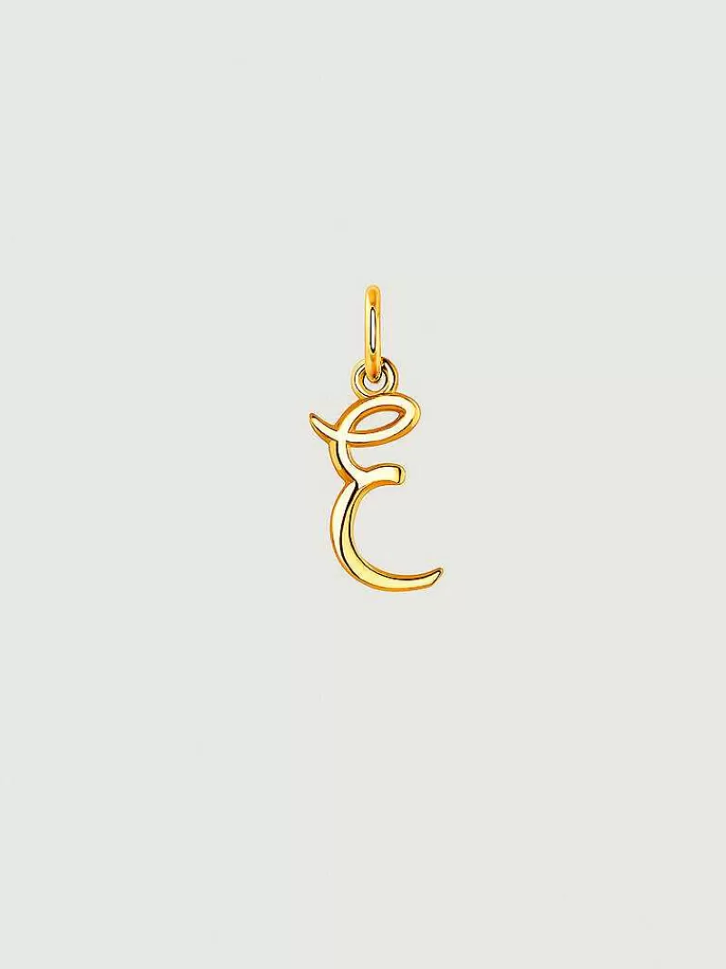 Aristocrazy Conectores-Charm De Plata 925 Banada En Oro Amarillo De 18K Con Inicial E