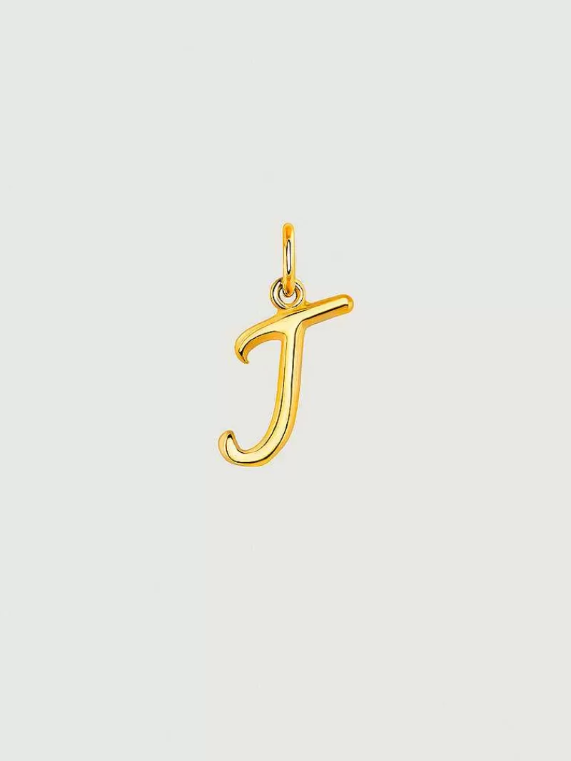 Aristocrazy Charms De Letras-Charm De Plata 925 Banada En Oro Amarillo De 18K Con Inicial J