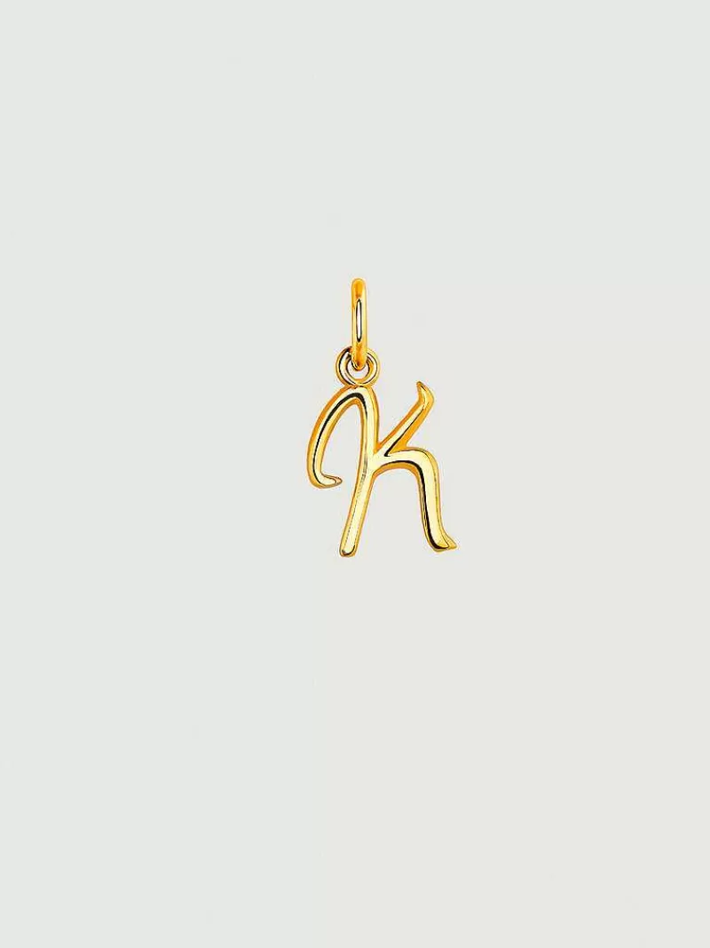 Aristocrazy Conectores-Charm De Plata 925 Banada En Oro Amarillo De 18K Con Inicial K