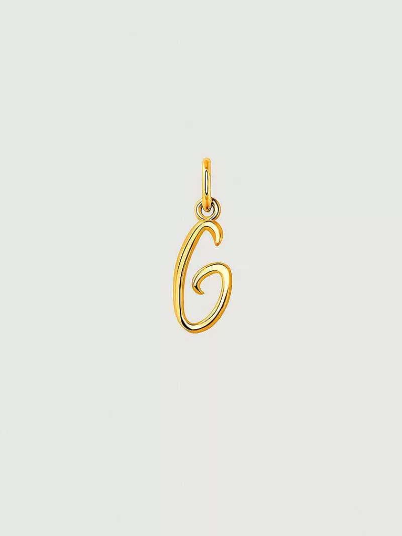 Aristocrazy Conectores-Charm De Plata 925 Banada En Oro Amarillo De 18K Con Inicial M
