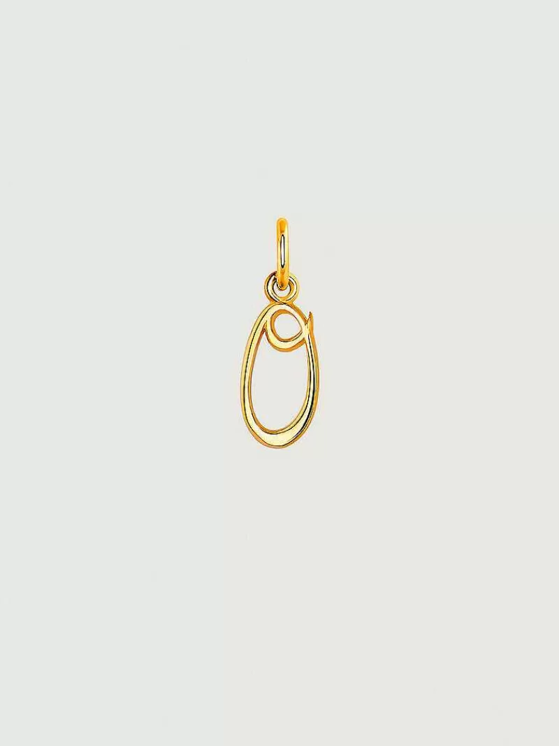 Aristocrazy Charms De Letras-Charm De Plata 925 Banada En Oro Amarillo De 18K Con Inicial O