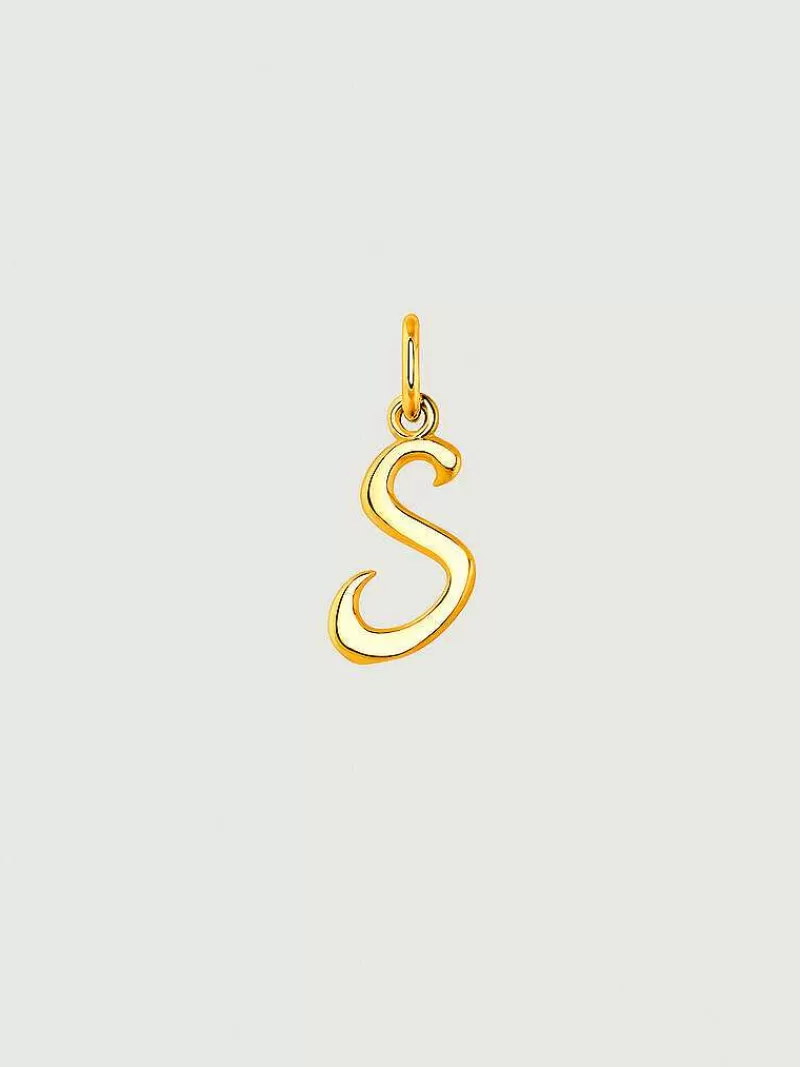 Aristocrazy Conectores-Charm De Plata 925 Banada En Oro Amarillo De 18K Con Inicial S