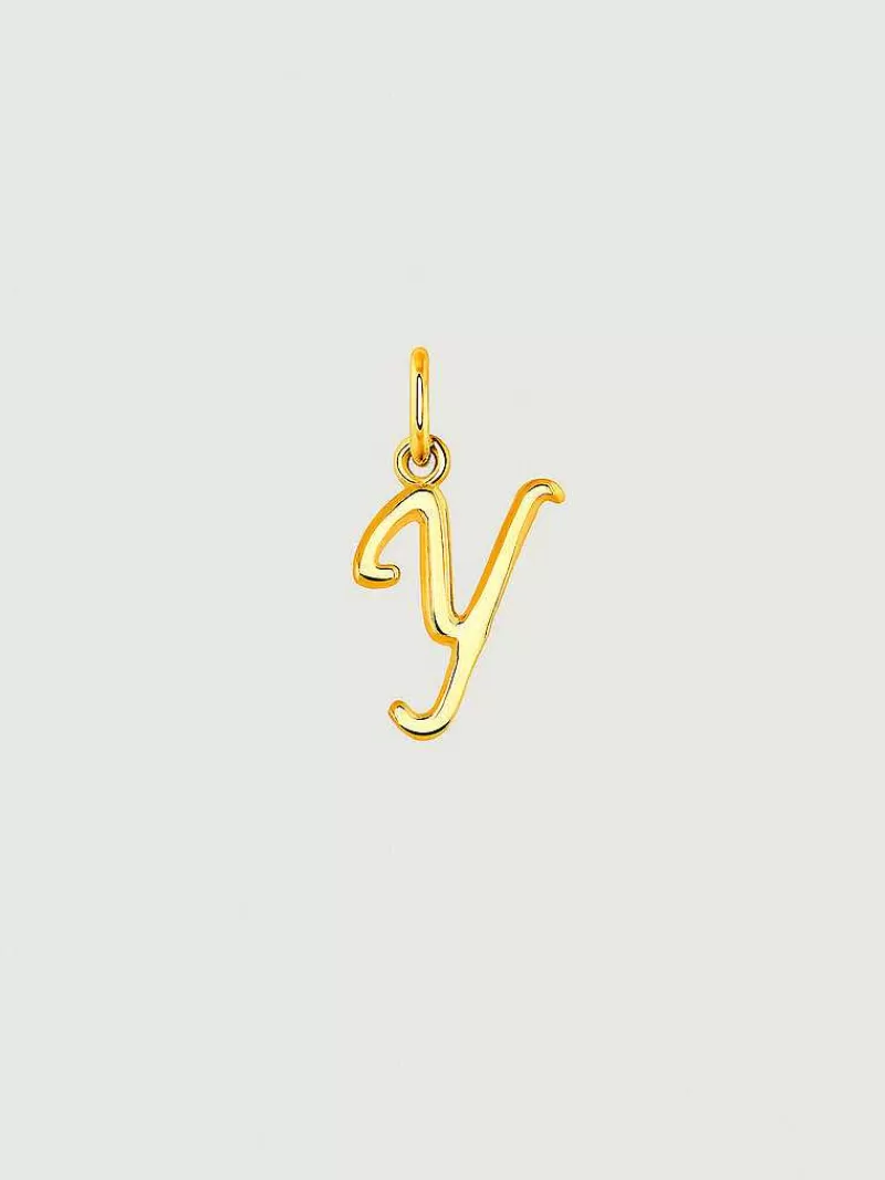 Aristocrazy Charms De Letras-Charm De Plata 925 Banada En Oro Amarillo De 18K Con Inicial Y