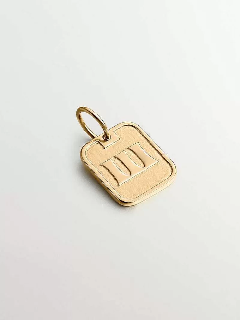 Aristocrazy Charms De Plata-Charm De Plata 925 Banada En Oro Amarillo De 18K Con Numero 3