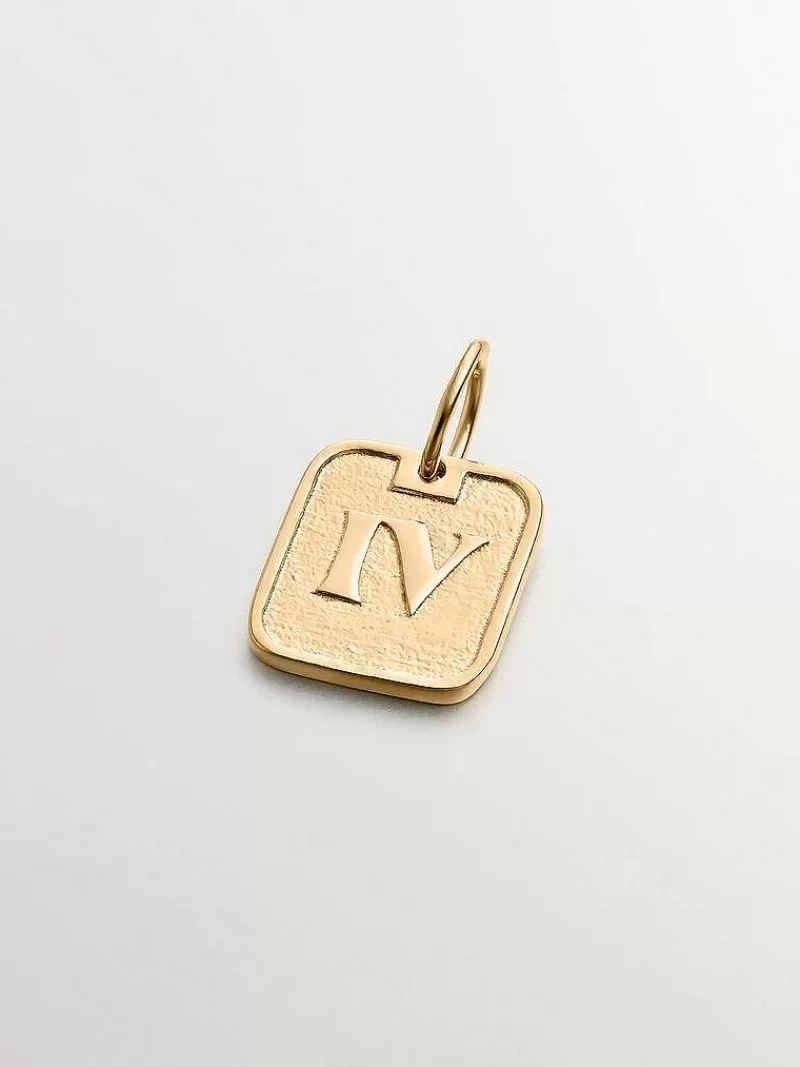Aristocrazy Charms De Plata-Charm De Plata 925 Banada En Oro Amarillo De 18K Con Numero 4