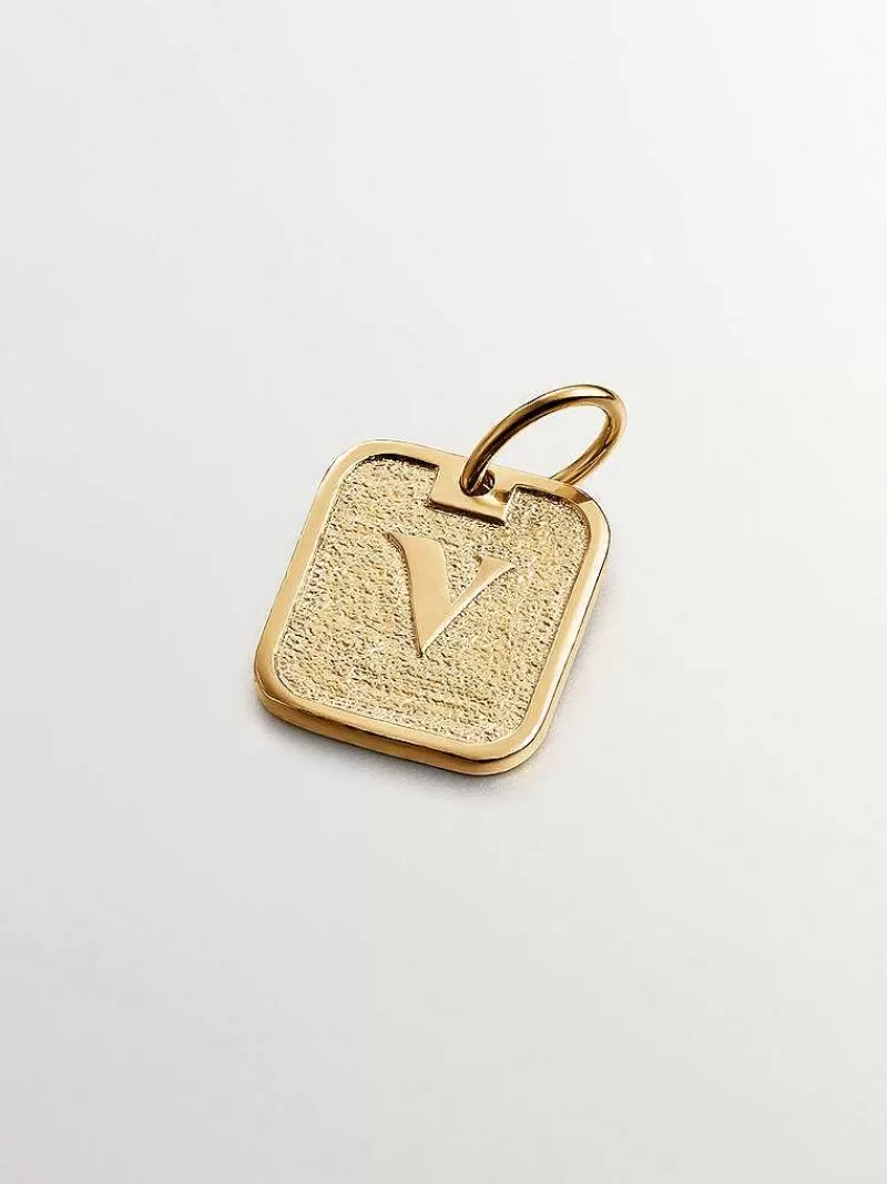 Aristocrazy Charms De Plata-Charm De Plata 925 Banada En Oro Amarillo De 18K Con Numero 5