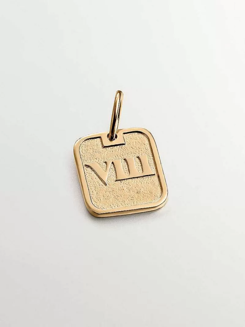 Aristocrazy Charms De Plata-Charm De Plata 925 Banada En Oro Amarillo De 18K Con Numero 8