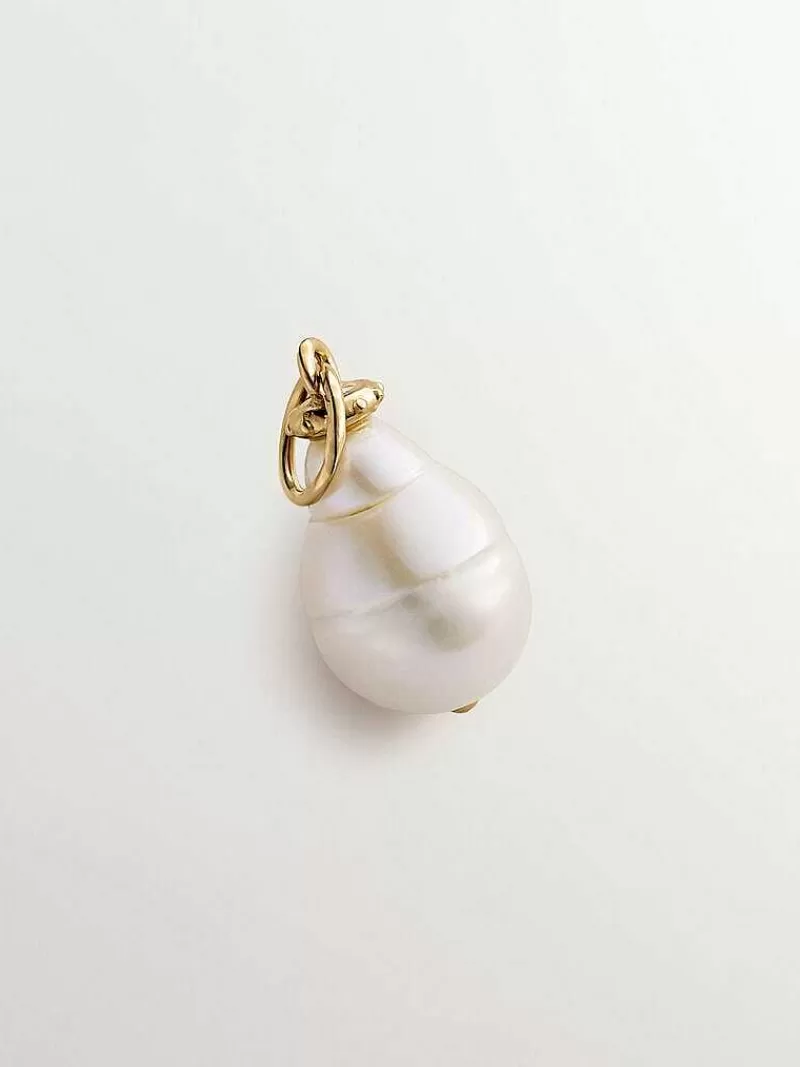 Aristocrazy Charms De Plata-Charm De Plata 925 Banada En Oro Amarillo De 18K Con Perla