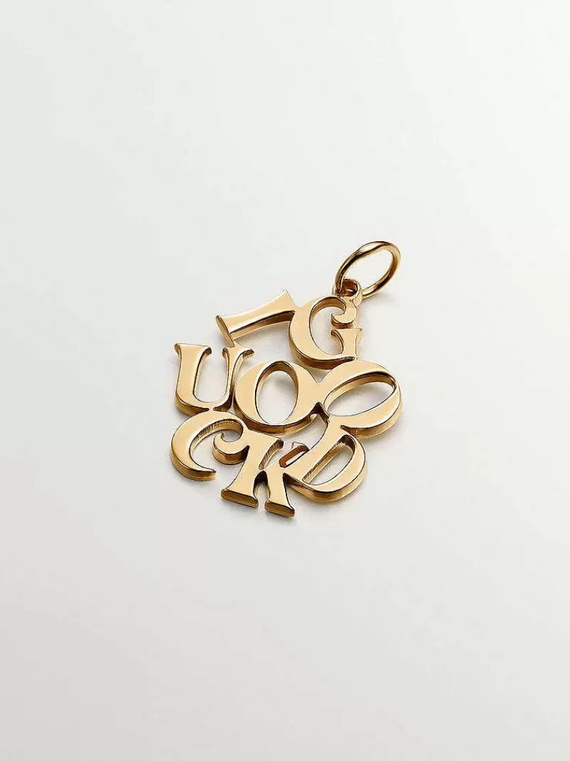 Aristocrazy Charms De Plata-Charm De Plata 925 Banada En Oro Amarillo De 18K Good Luck