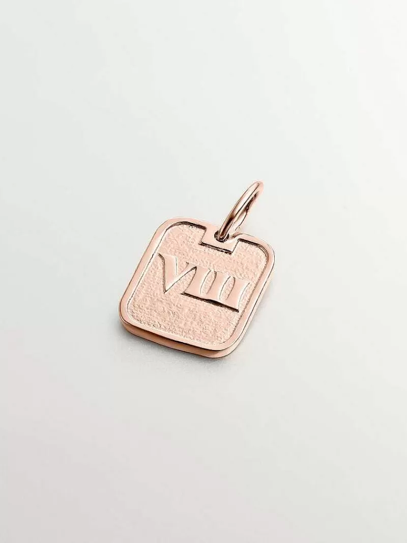 Aristocrazy Charms De Plata-Charm De Plata 925 Banada En Oro Rosa De 18K Con Numero 8