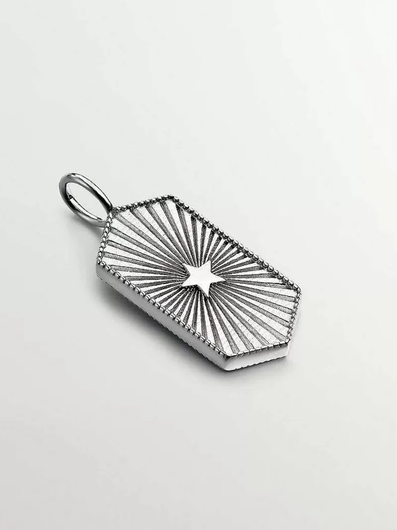 Aristocrazy Charms De Plata-Charm De Plata 925 Fuego Con Esmalte Rosa