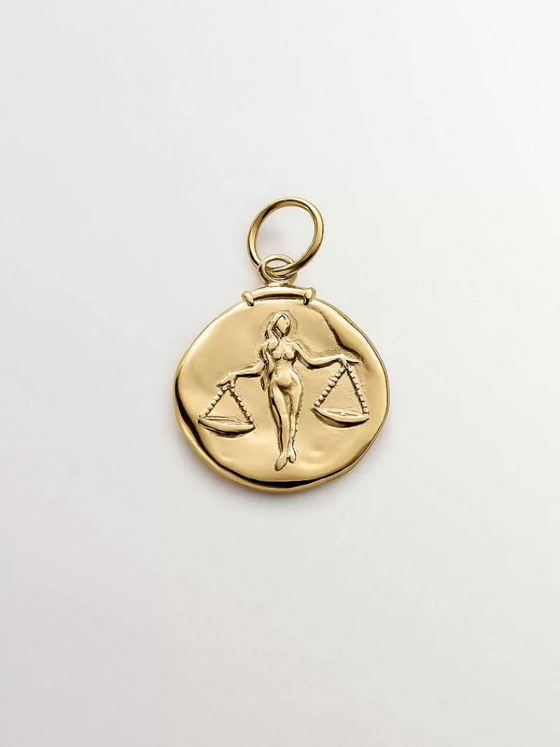 Aristocrazy Conectores-Charm Libra De Plata 925 Banada En Oro Amarillo De 18K