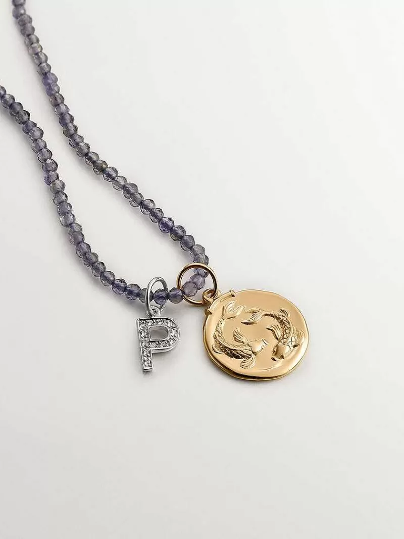 Aristocrazy Conectores-Charm Piscis De Plata 925 Banada En Oro Amarillo De 18K
