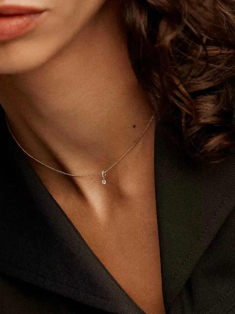 Aristocrazy Collares De Plata-Colgante De Oro Amarillo De 18K Con Diamantes 0,098 Cts