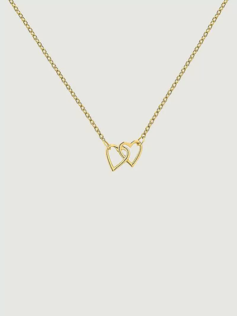 Aristocrazy Collares De Oro-Colgante De Oro Amarillo De 9K Con Corazones Entrelazados