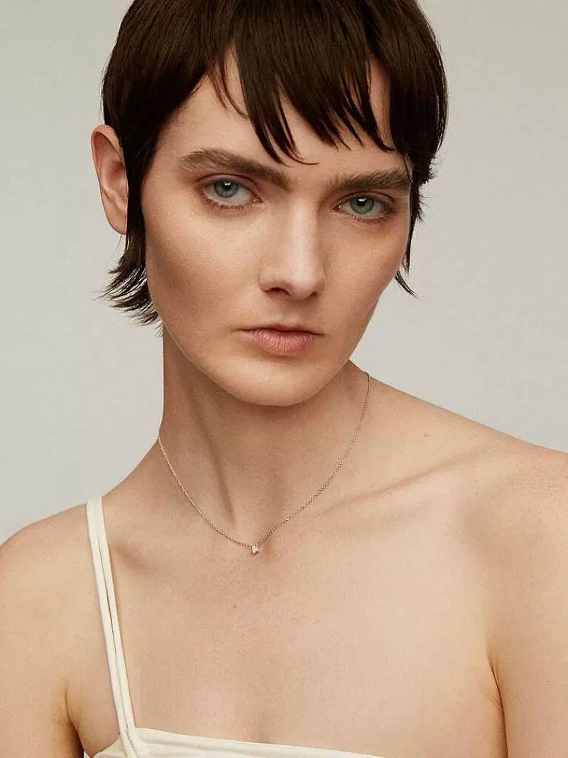 Aristocrazy Collares De Plata-Colgante De Oro Blanco De 18K Con Diamante 0,20 Cts
