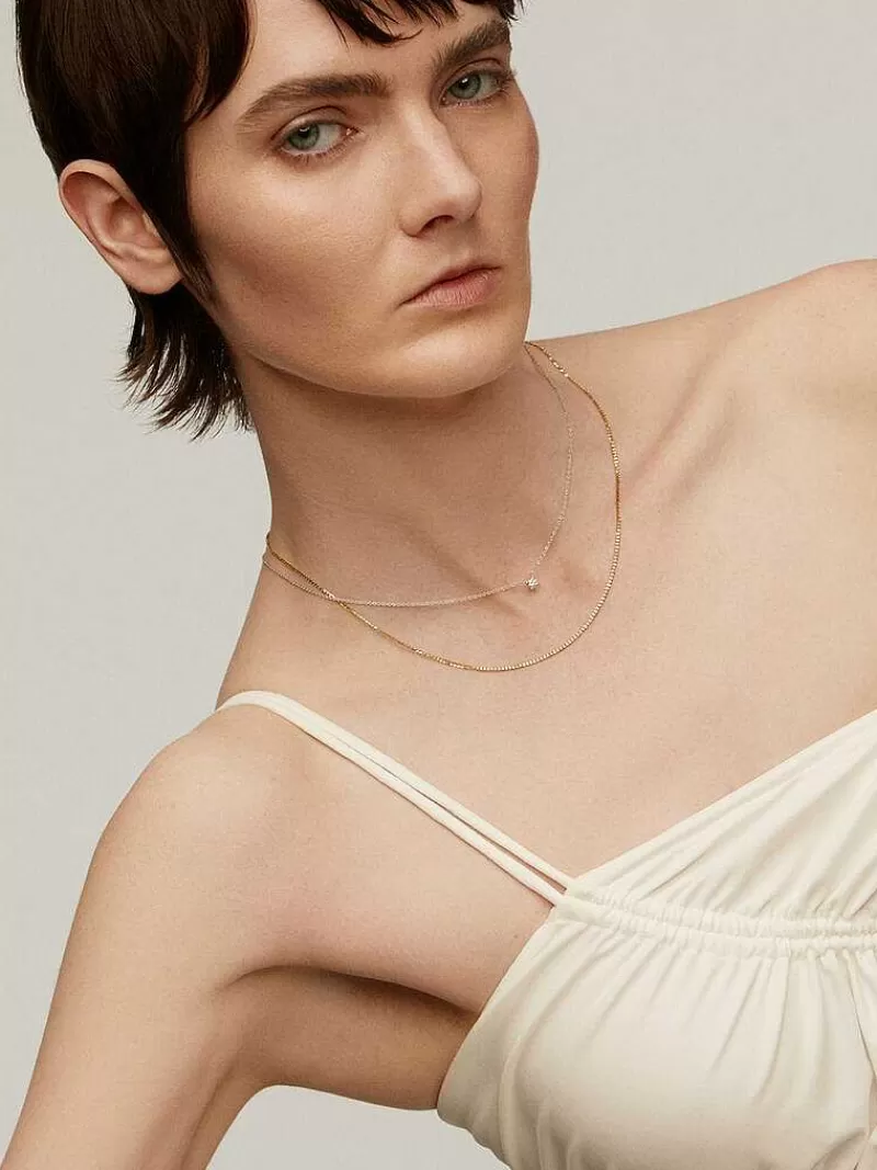 Aristocrazy Collares De Plata-Colgante De Oro Blanco De 18K Con Diamante 0,20 Cts