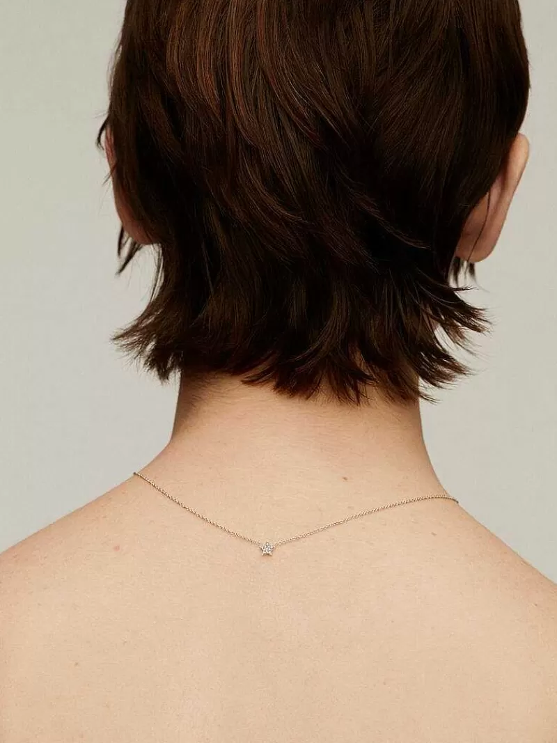 Aristocrazy Collares De Plata-Colgante De Oro Blanco De 18K Con Estrella De Diamantes