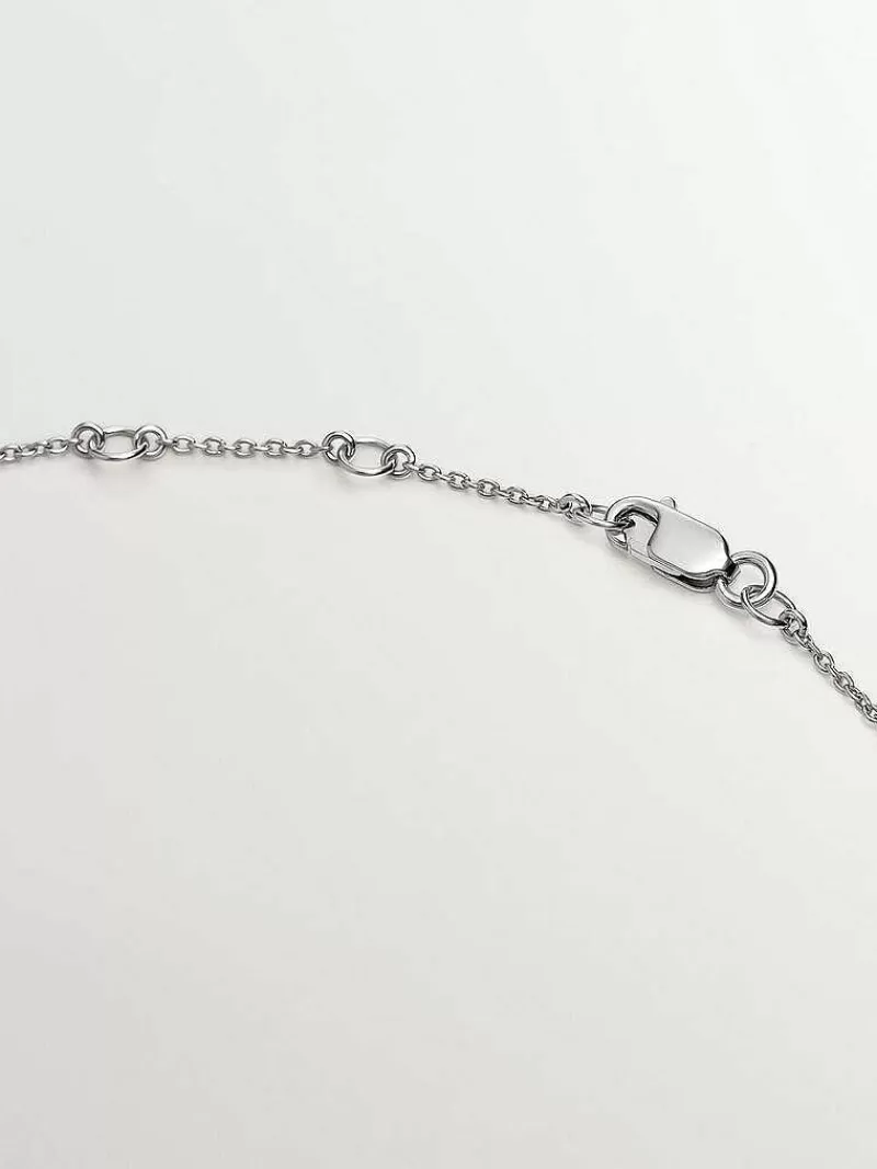 Aristocrazy Collares De Plata-Colgante De Oro Blanco De 18K Con Tachuela Y Diamante