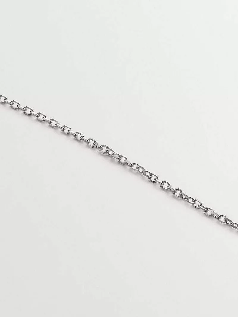 Aristocrazy Collares De Oro-Colgante De Oro Blanco De 9K Con Zafiro Y Diamante