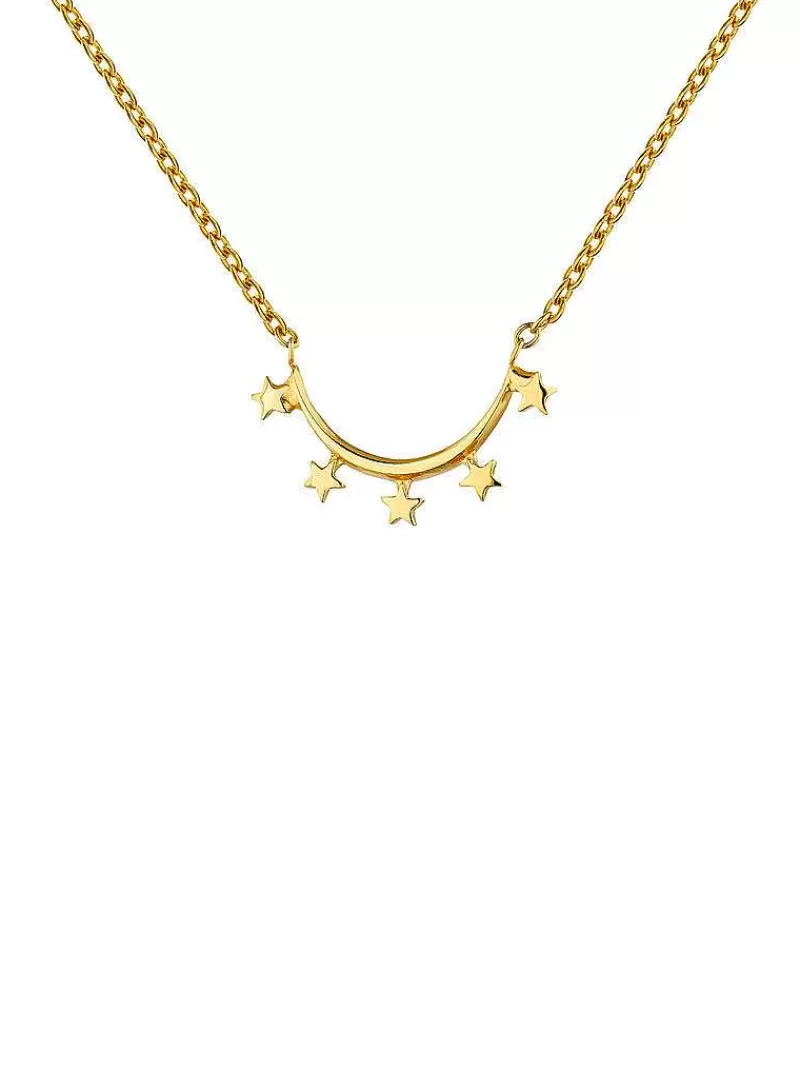 Aristocrazy Collares De Plata-Colgante De Plata 925 Banada En Oro Amarillo De 18K Con Arco De Estrellas