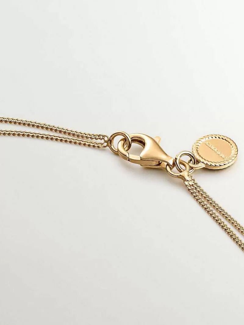 Aristocrazy Collares De Plata-Colgante De Plata 925 Banada En Oro Amarillo De 18K Con Aventurina Verde