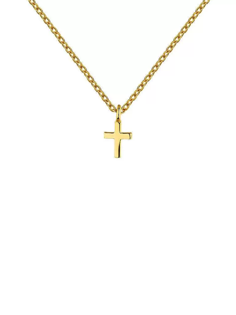 Aristocrazy Collares De Plata-Colgante De Plata 925 Banada En Oro Amarillo De 18K Con Cruz