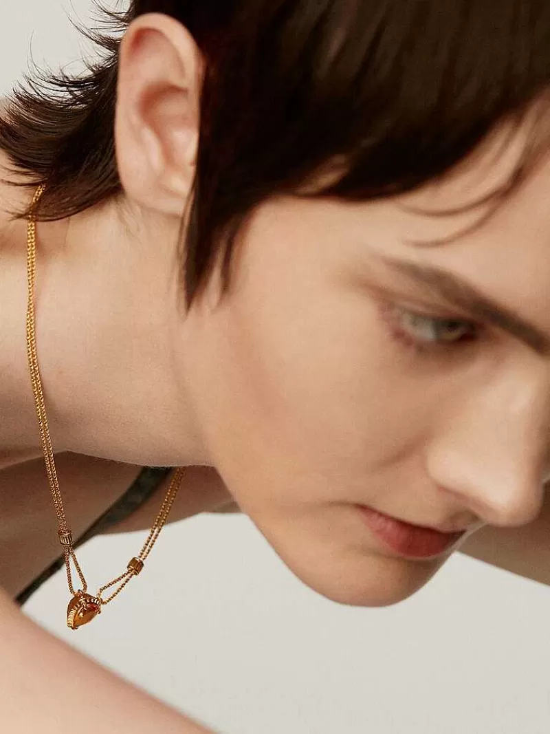 Aristocrazy Collares De Plata-Colgante De Plata 925 Banada En Oro Amarillo De 18K Con Cuarzo Amarillo