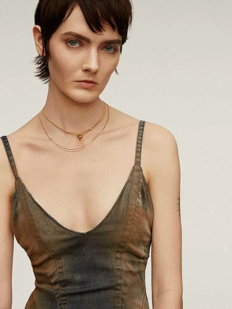 Aristocrazy Collares De Plata-Colgante De Plata 925 Banada En Oro Amarillo De 18K Con Cuarzo Amarillo