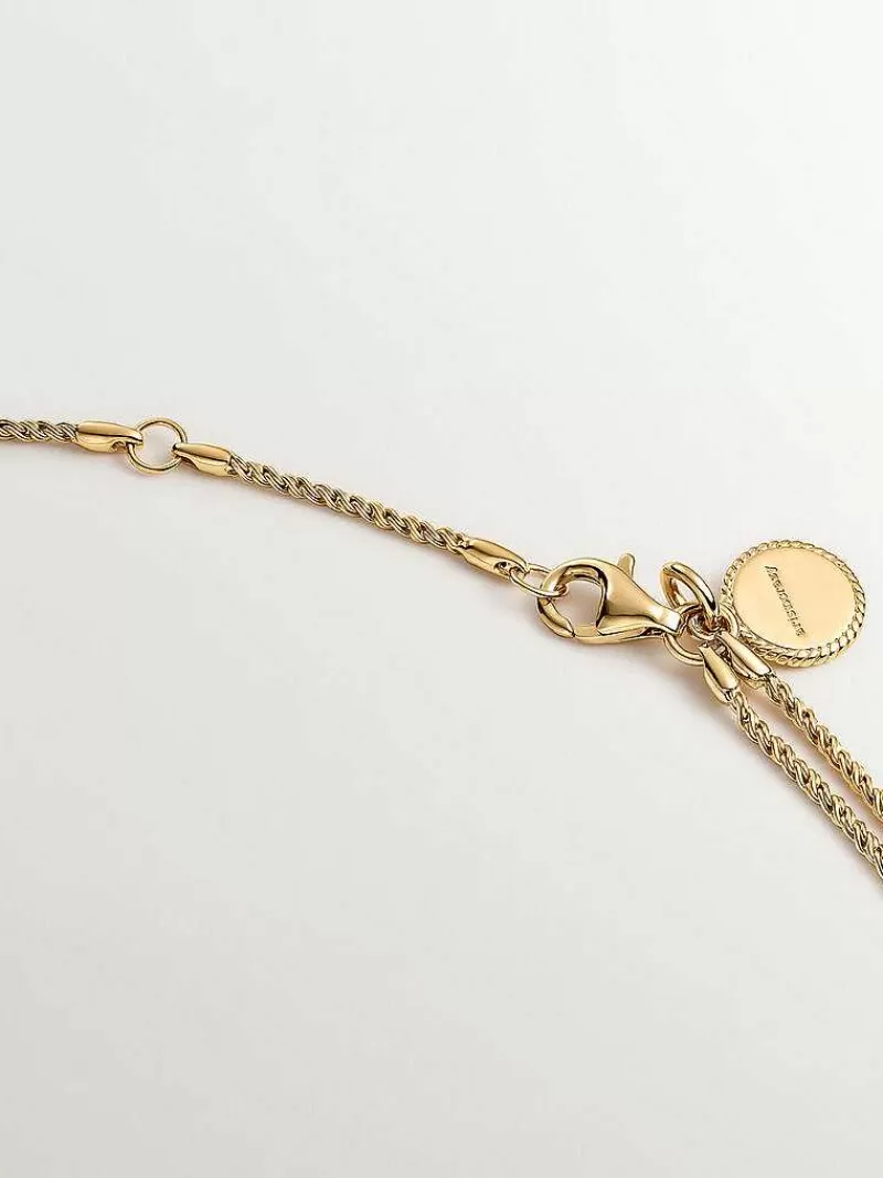 Aristocrazy Collares De Plata-Colgante De Plata 925 Banada En Oro Amarillo De 18K Con Cuarzo Amarillo