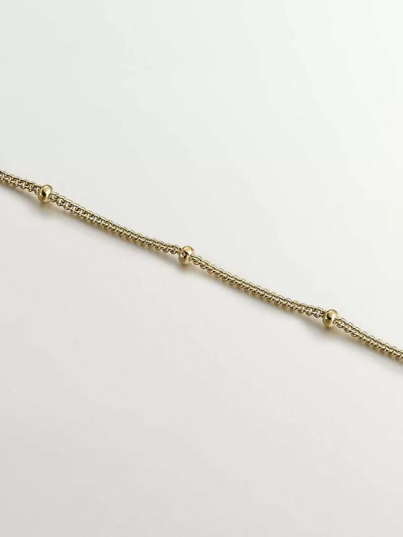 Aristocrazy Collares De Plata-Colgante De Plata 925 Banada En Oro Amarillo De 18K Con Luna Y Topacios Blancos